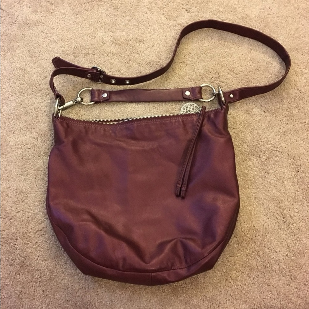 Women’s Leather Crossbody Bag in Deep Burgundy